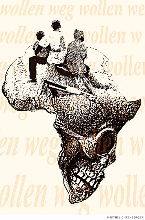 Abbildung: Afrika (Grafiken) III – Boot / wollen weg