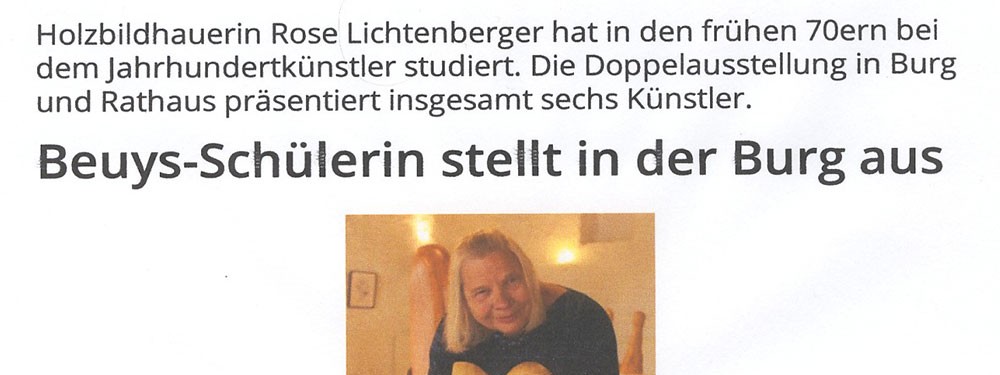 Abbildung: Beuys-Schülerin stellt in der Burg aus